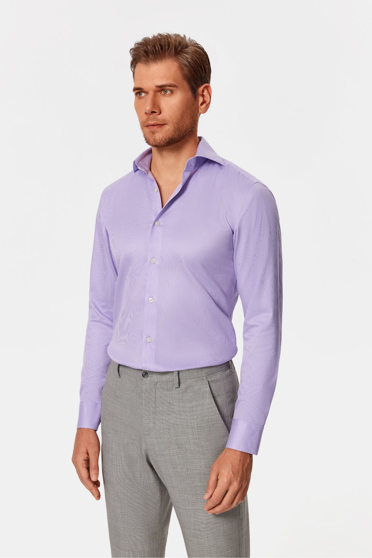 Kimball Purple Twill Non-Iron Shirt