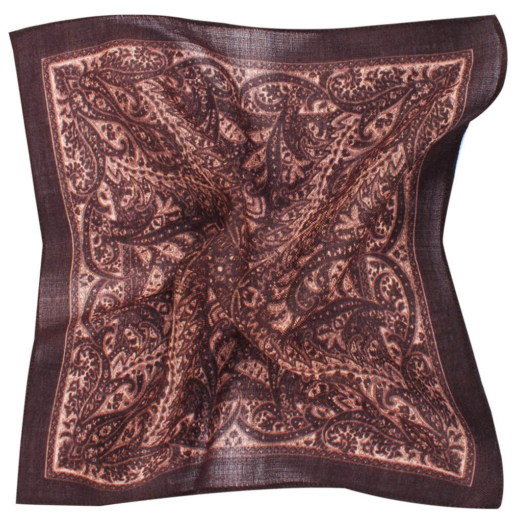 King of Cool Brown Wool Pocket Squares