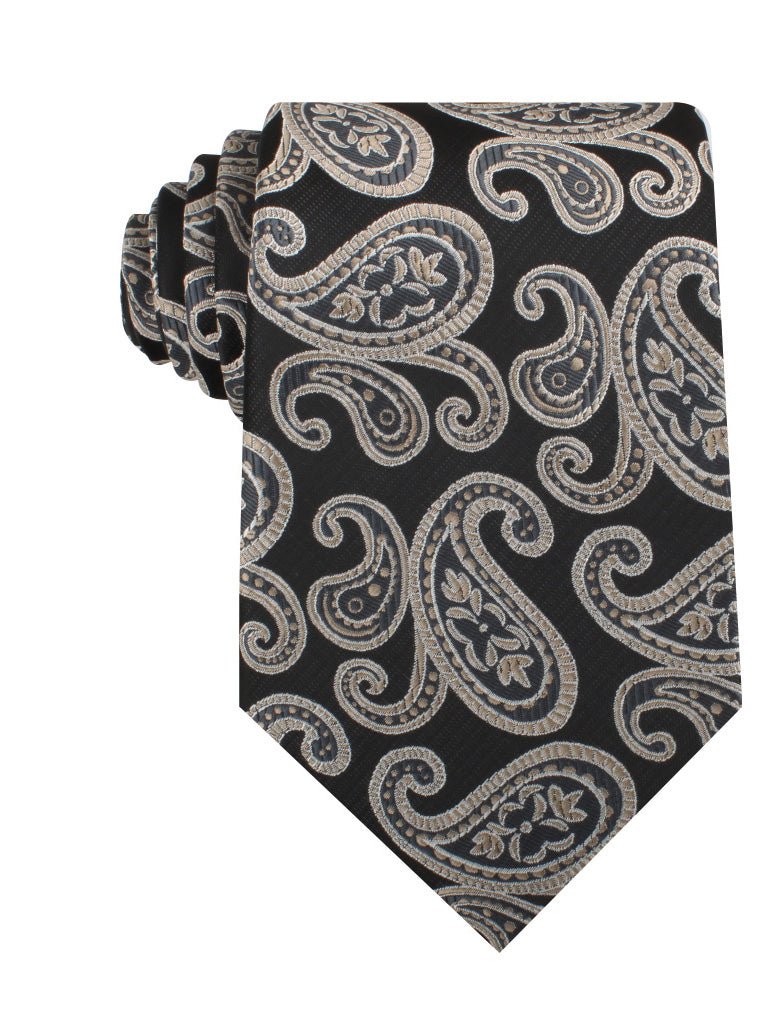 King of Persia Black Paisley Necktie