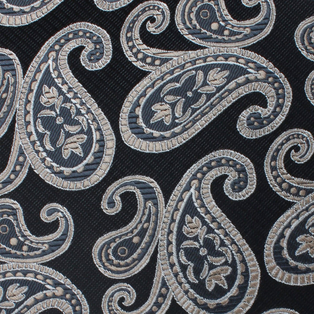 King of Persia Black Paisley Self Bow Tie Fabric