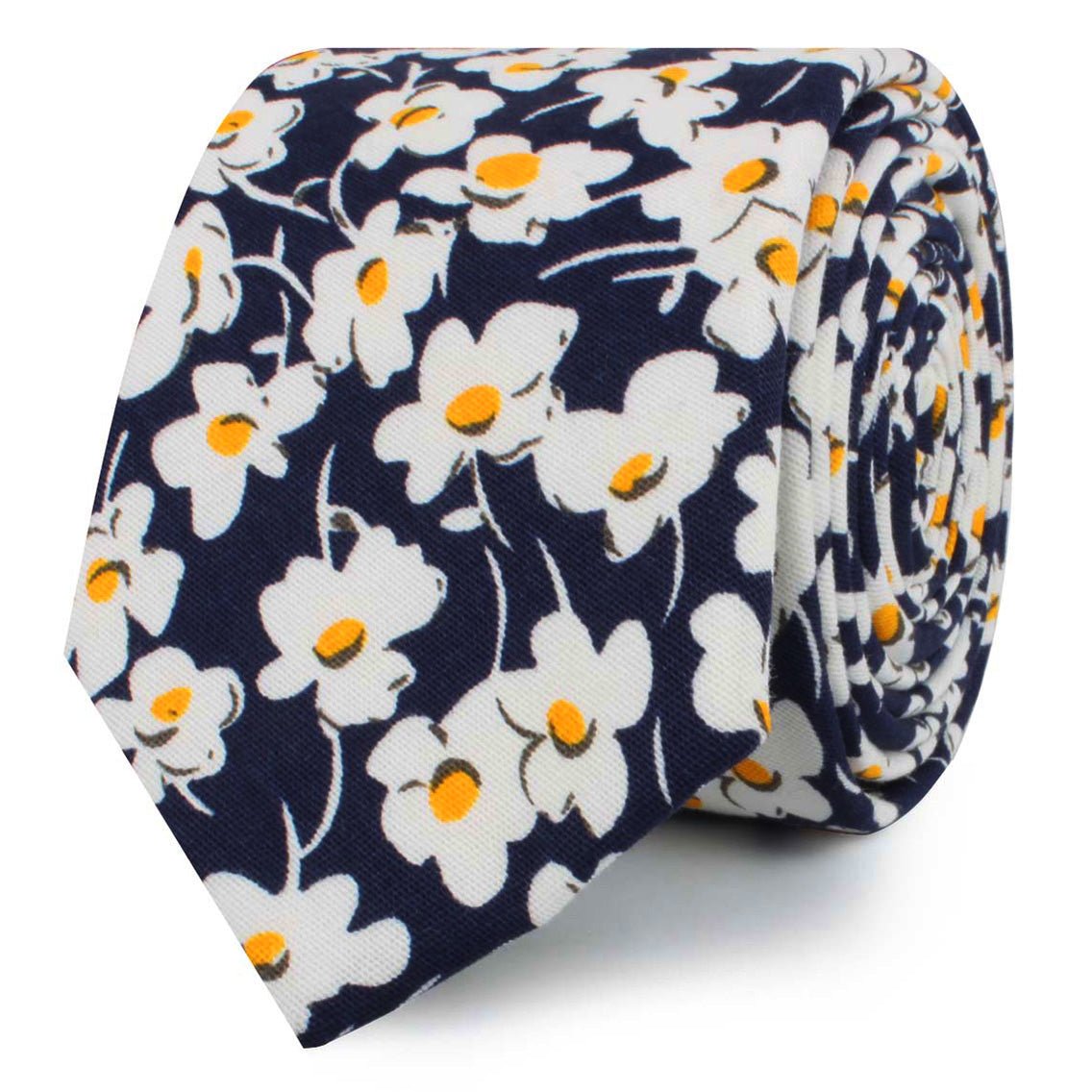 Kitakyushu Daffodil Floral Skinny Ties