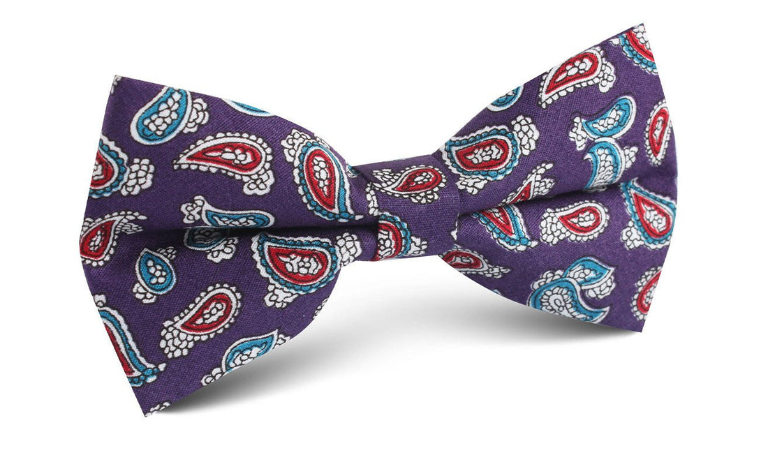 Lago di Bolsena Purple Paisley Bow Tie