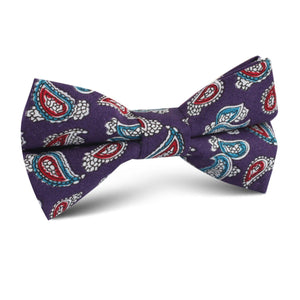 Lago di Bolsena Purple Paisley Kids Bow Tie