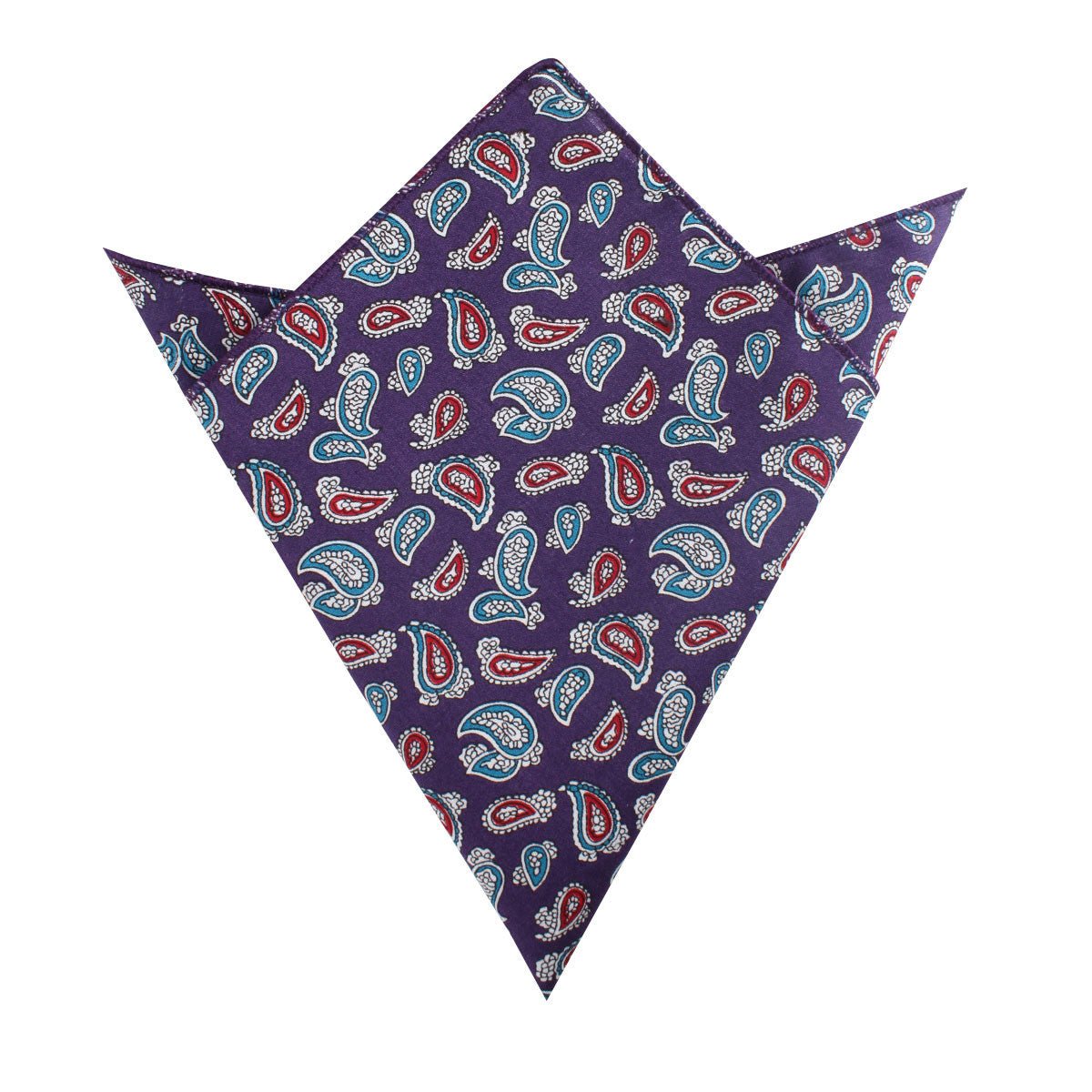 Lago di Bolsena Purple Paisley Pocket Square