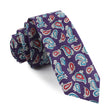 Lago di Bolsena Purple Paisley Skinny Tie