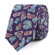 Lago di Bolsena Purple Paisley Slim Tie