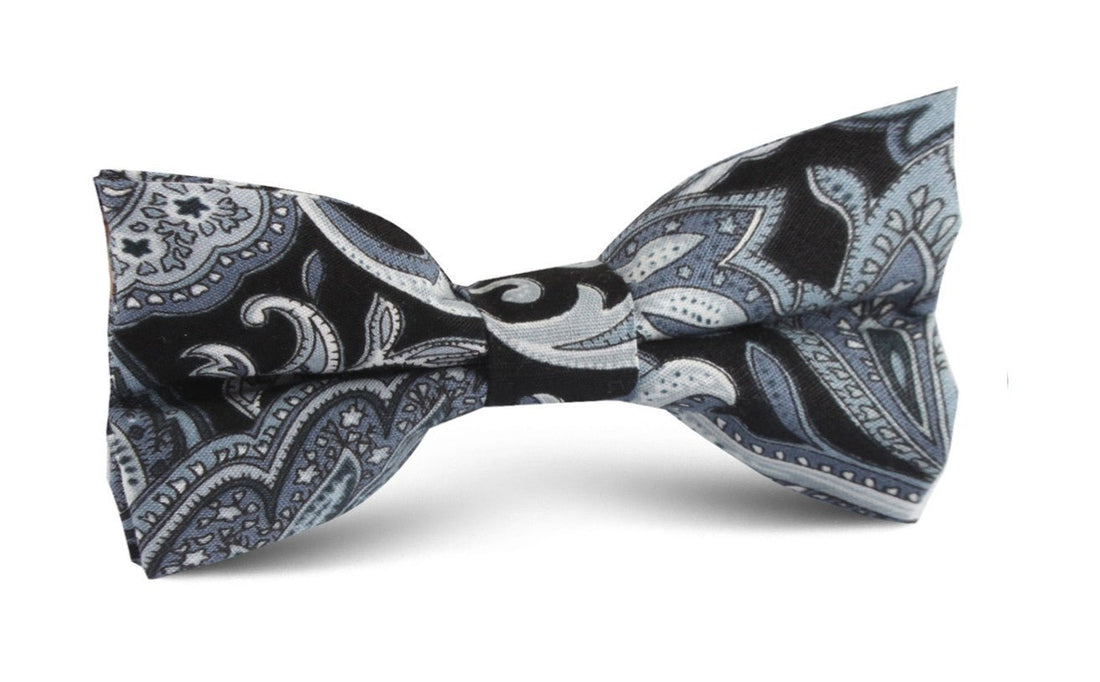 Lampedusa Black & Grey Paisley Bow Tie