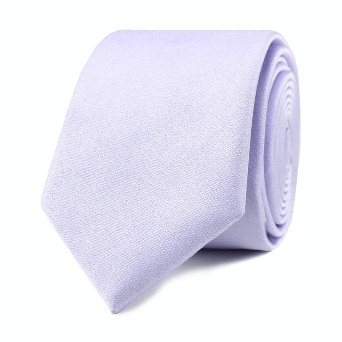 Lavender Purple Satin Skinny Tie Front Roll