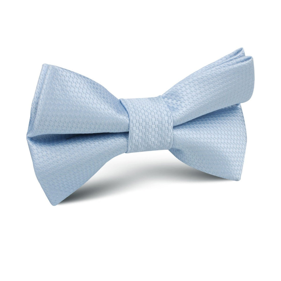 Light Blue Mist Basket Weave Kids Bow Tie