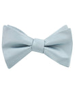 Light Silver Sage Satin Self Tied Bow Tie