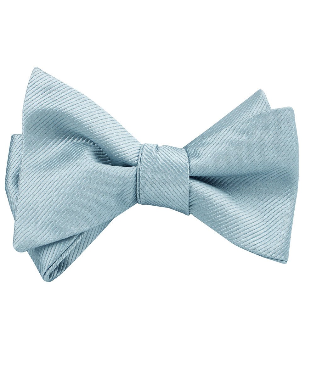 Light Silver Sage Twill Self Tied Bow Tie