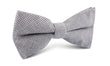 Light Grey Houndstooth Linen Bow Tie