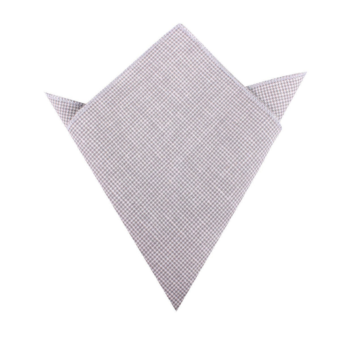 Light Grey Houndstooth Linen Pocket Square