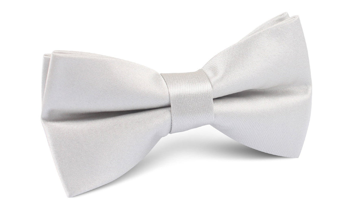 Light Grey Satin Bow Tie