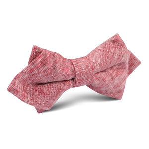 Light Red Chambray Linen Diamond Bow Tie