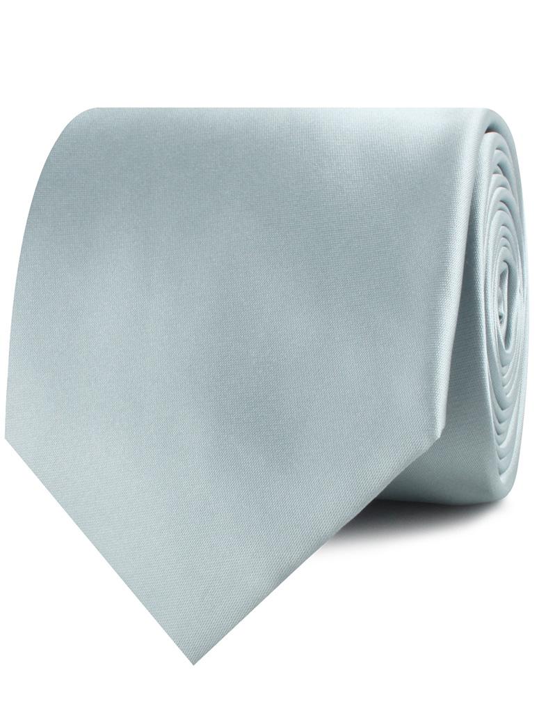 Light Silver Sage Satin Neckties