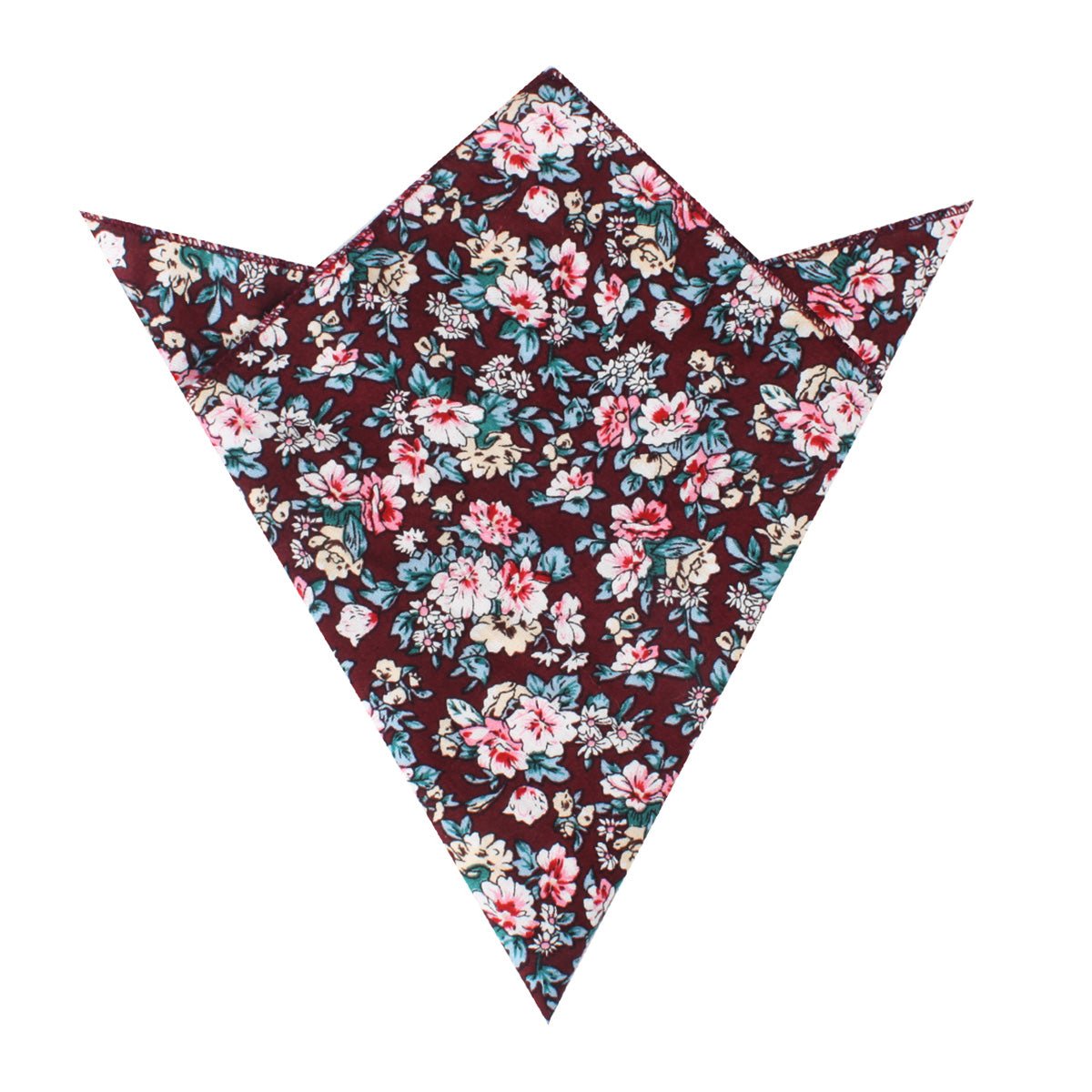 London Brown Floral Pocket Square