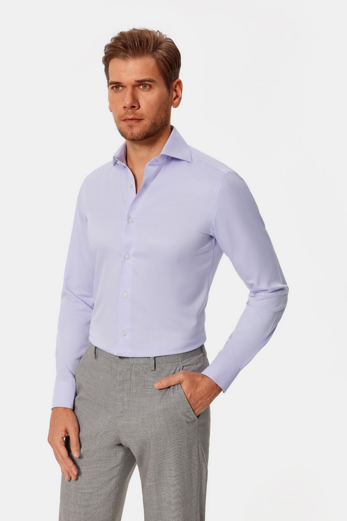 Lucious Lavender Twill Non-Iron Shirt