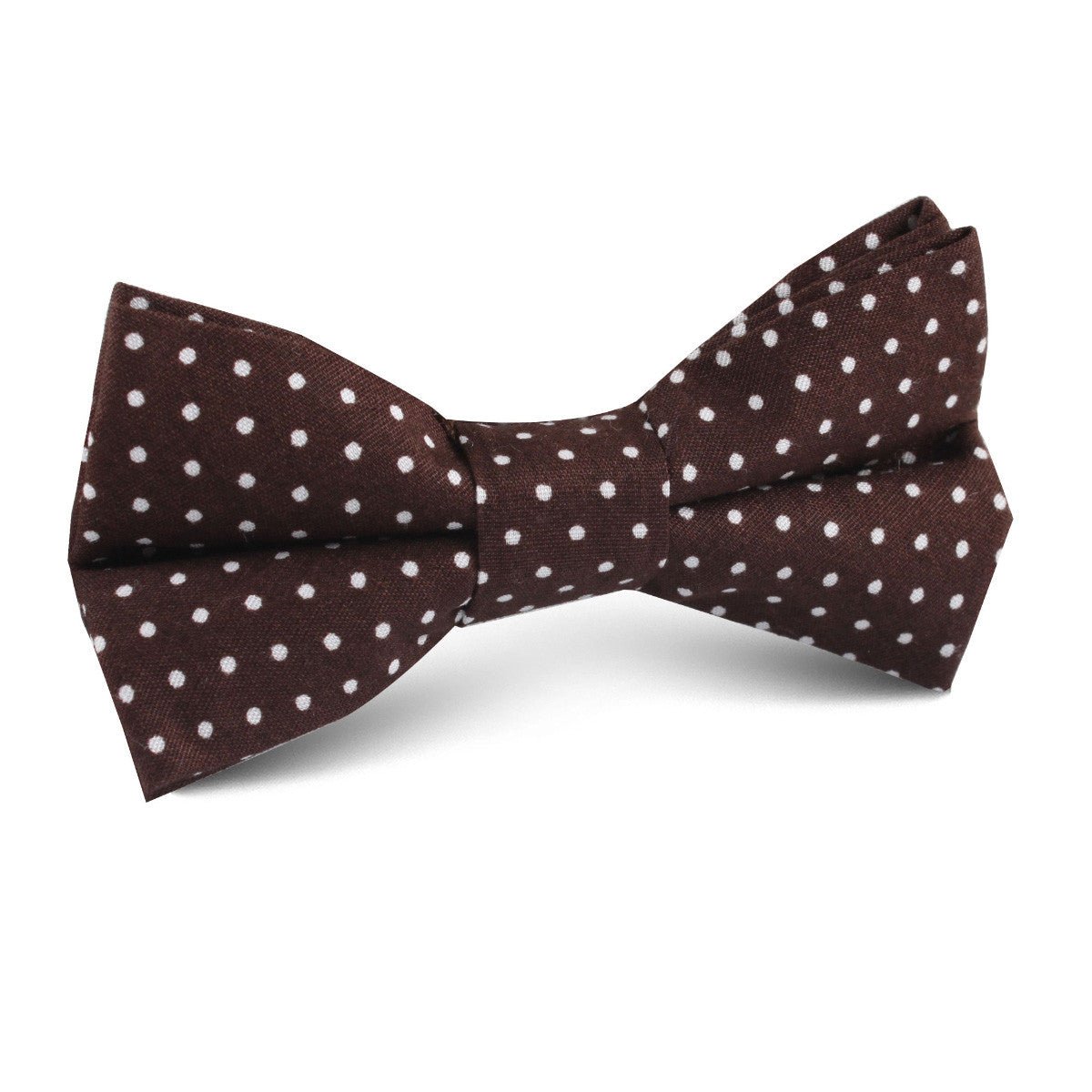 Lungo Brown Polkadot Cotton Kids Bow Tie