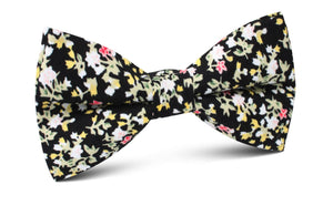 Madagascar Black Floral Bow Tie