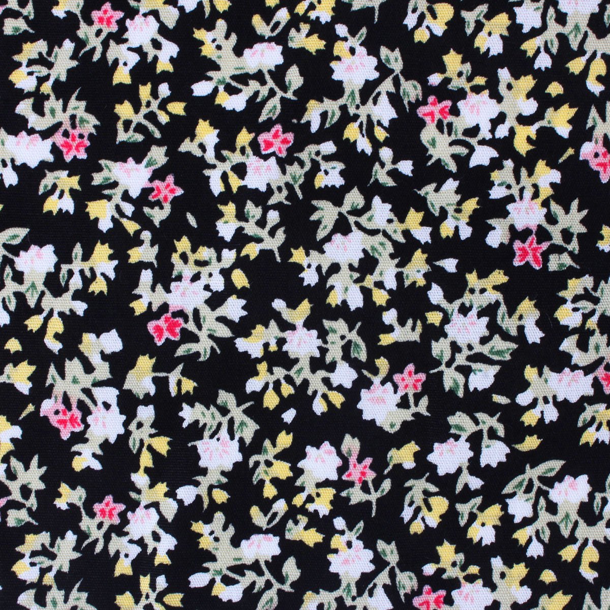 Madagascar Black Floral Necktie Fabric