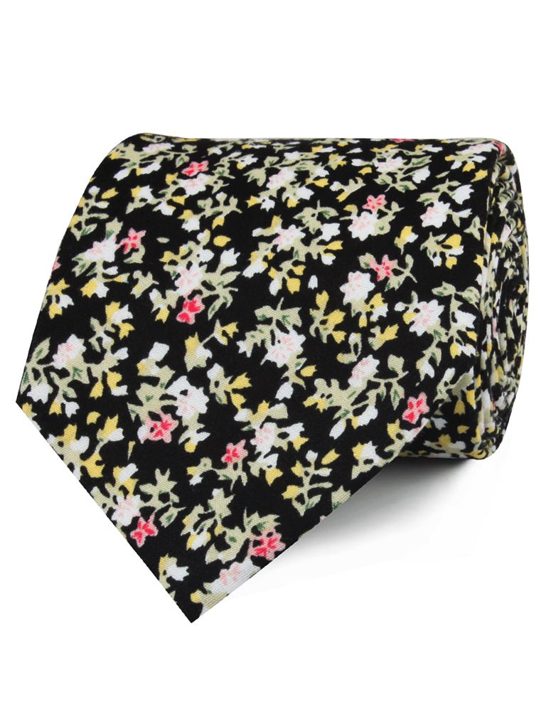 Madagascar Black Floral Neckties