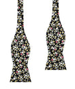 Madagascar Black Floral Self Bow Tie