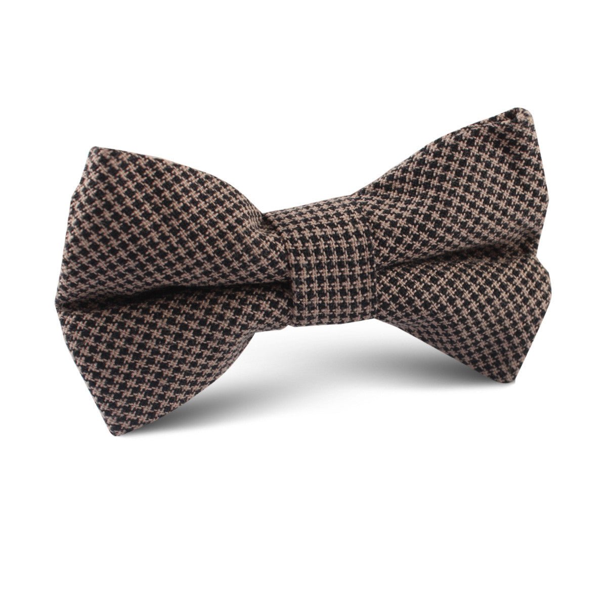 Madrid Brown Houndstooth Kids Bow Tie