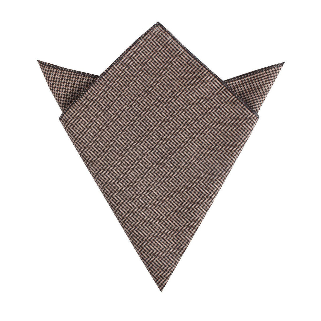 Madrid Brown Houndstooth Pocket Square