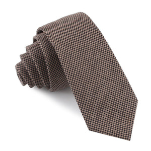 Madrid Brown Houndstooth Skinny Tie