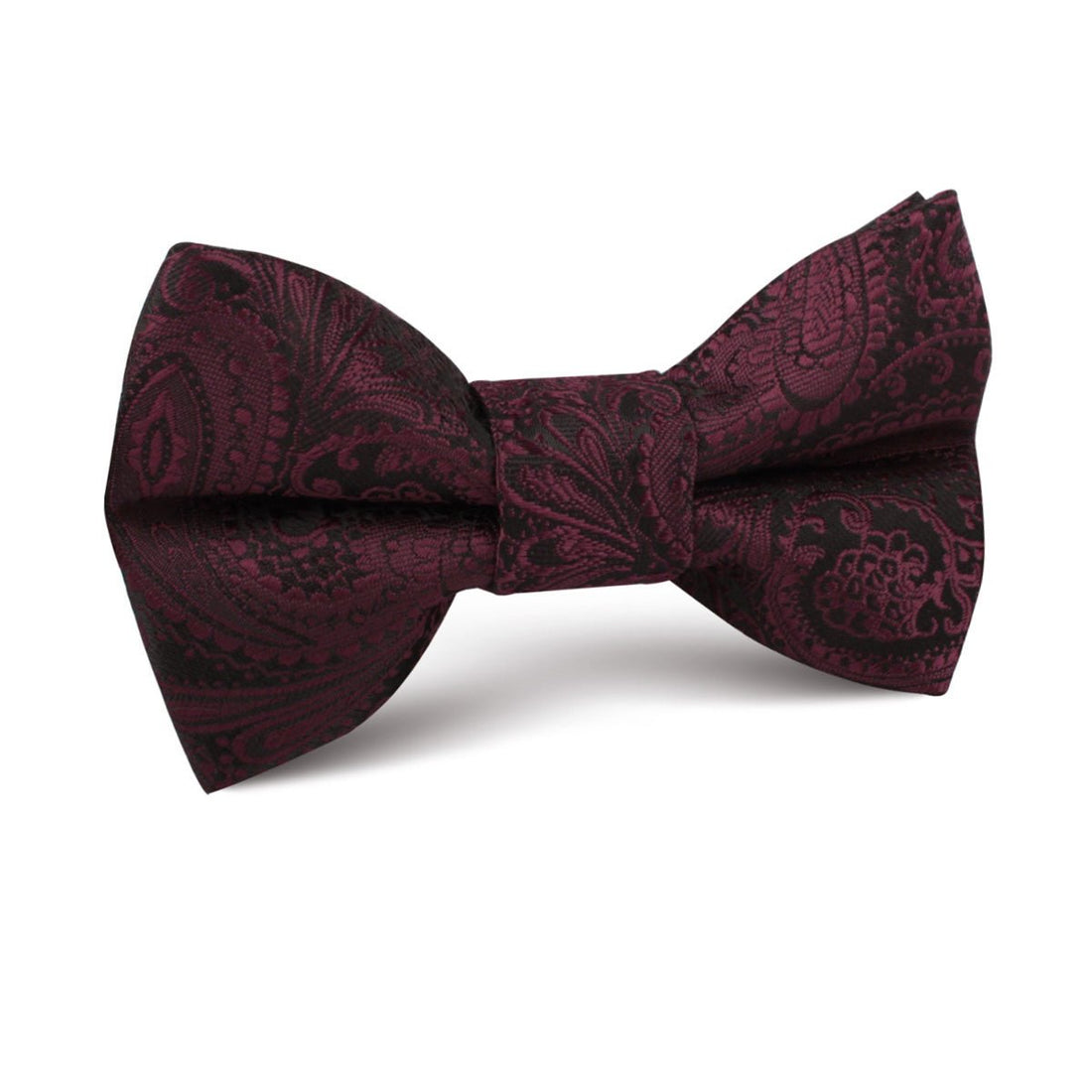 Mahogany Red Paisley Kids Bow Tie