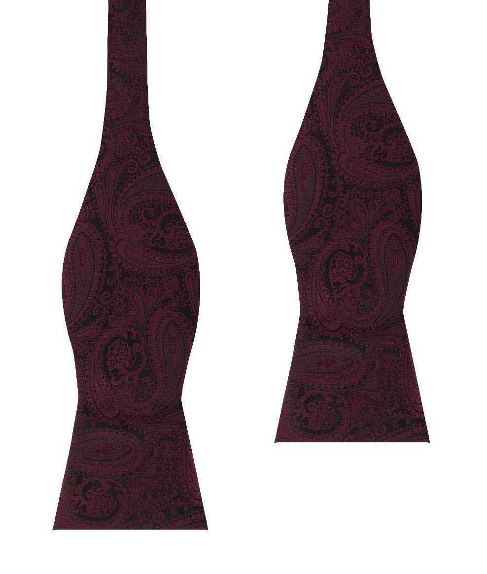 Mahogany Red Paisley Self Bow Tie