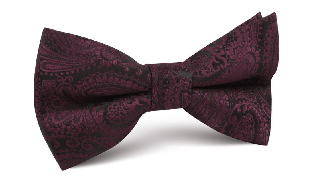 Mahogany Red Paisley Bow Tie