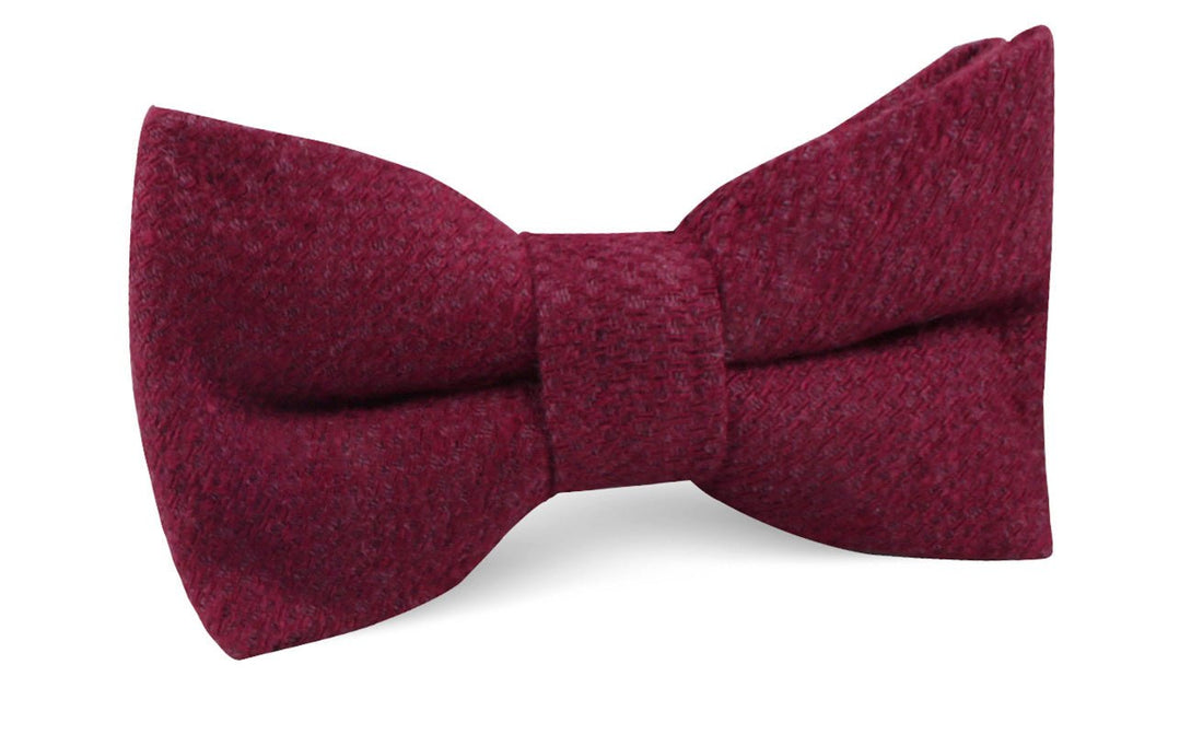 Mahogany Wine Linen Twill Bow Tie