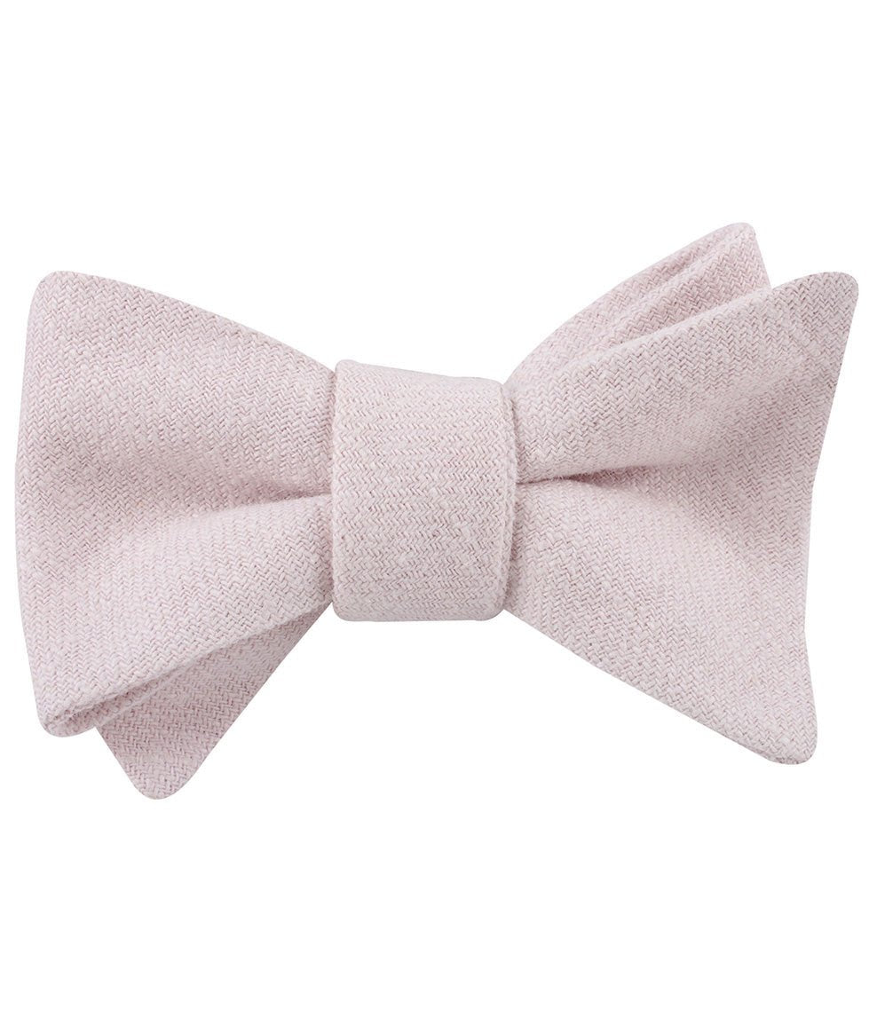 Maldivian Blush Pink Linen Self Tied Bow Tie