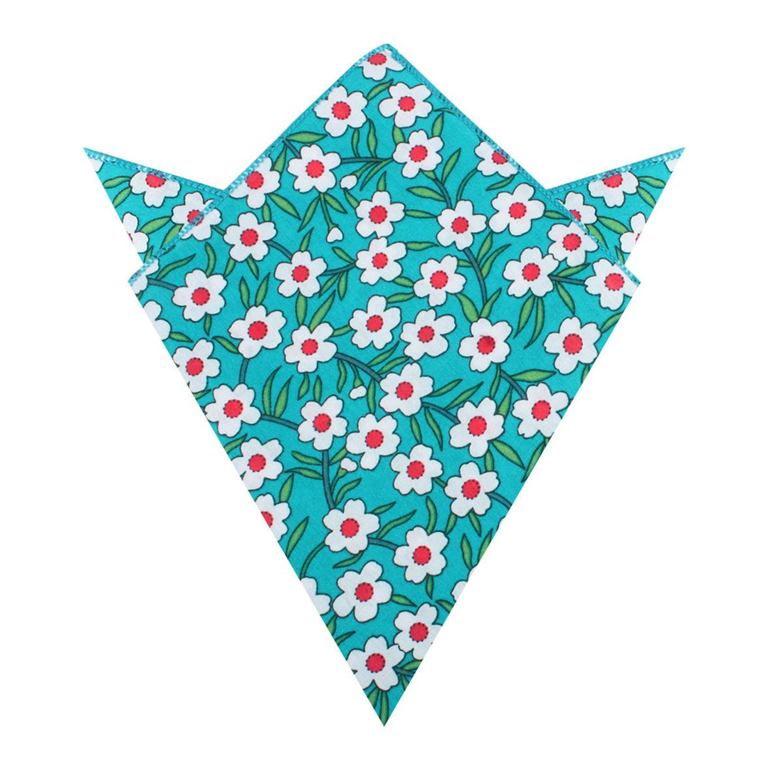 Maldivian Turquoise Floral Pocket Square