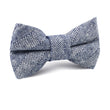 Manarola Navy Tweed Striped Linen Kids Bow Tie