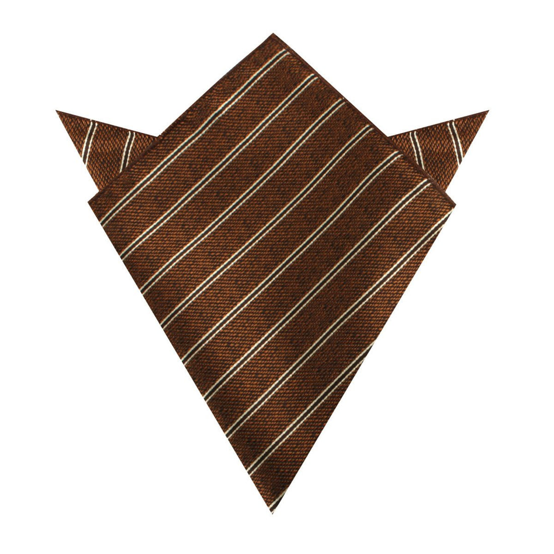 Manhattan Brown Bronze Striped Pocket Square