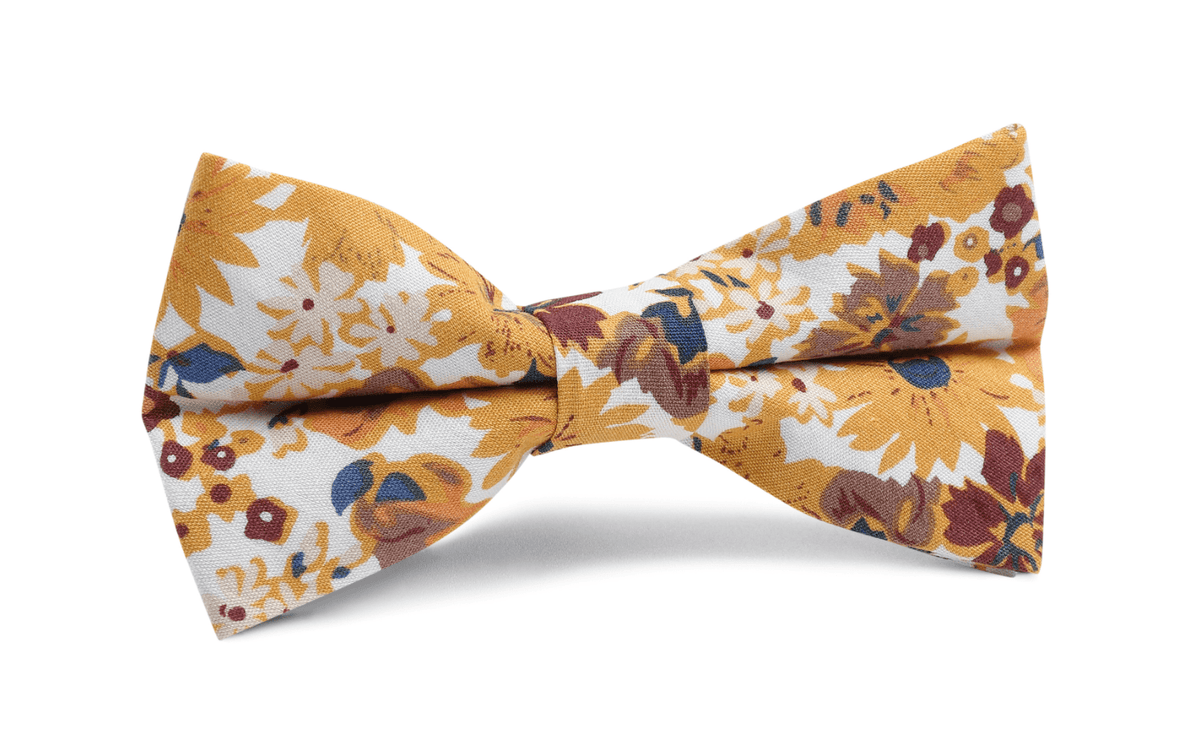 Marigold Meadow Floral Bow Tie