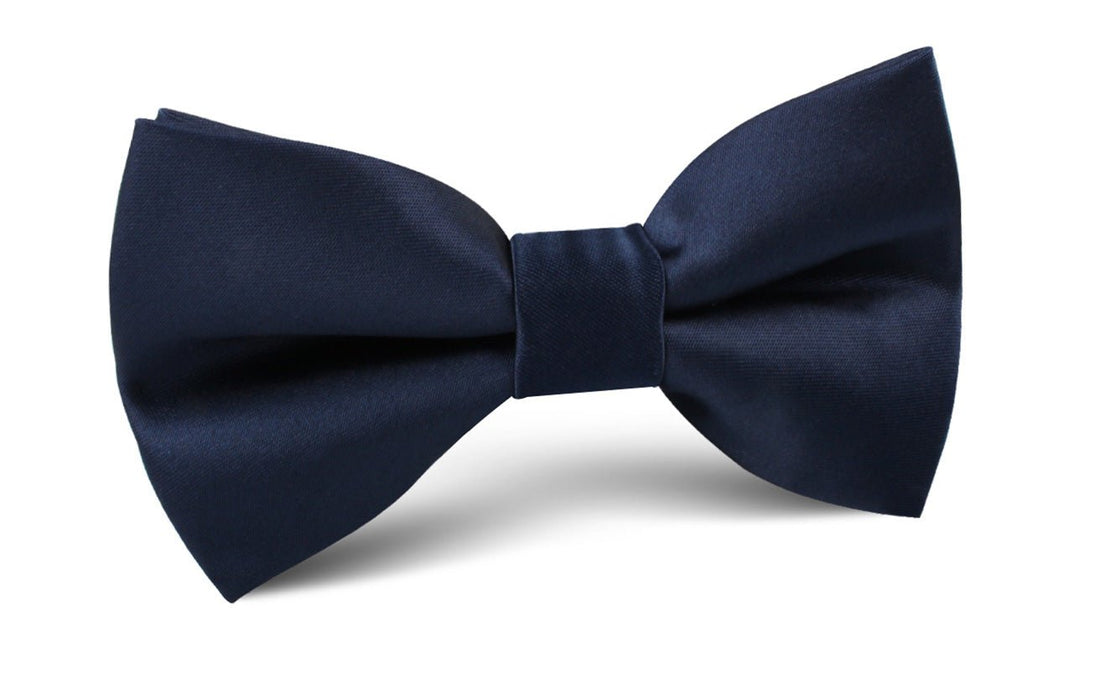 Marine Midnight Blue Satin Bow Tie