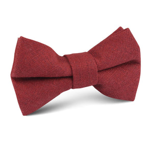 Maroon Slub Linen Kids Bow Tie