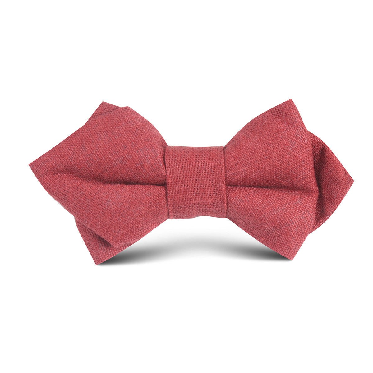 Maroon Slub Linen Kids Diamond Bow Tie