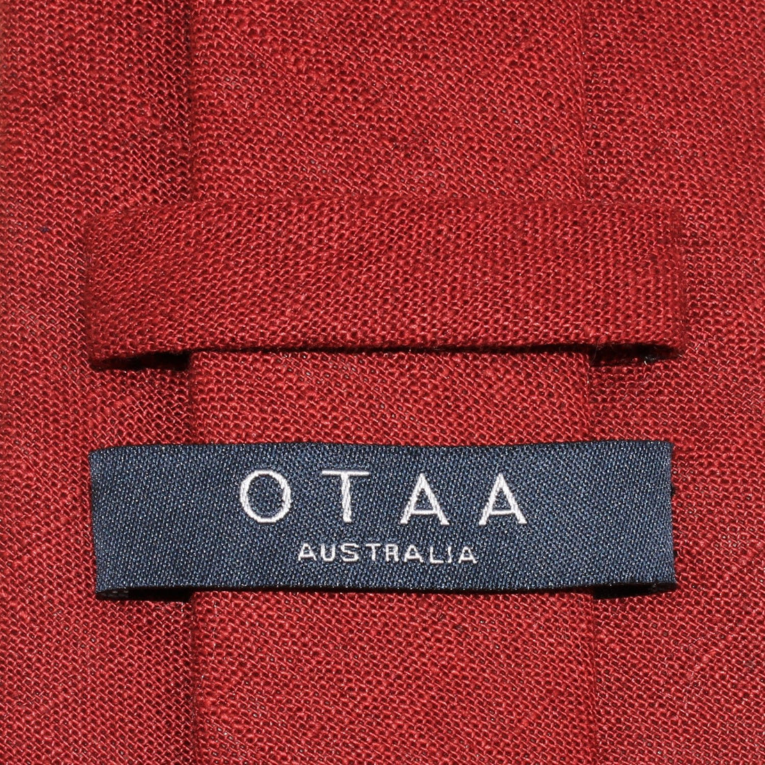 Maroon Slub Linen Necktie OTAA Australia