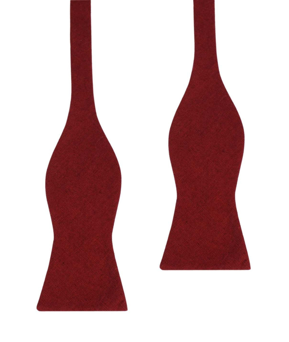 Maroon Slub Linen Self Tie Bow Tie