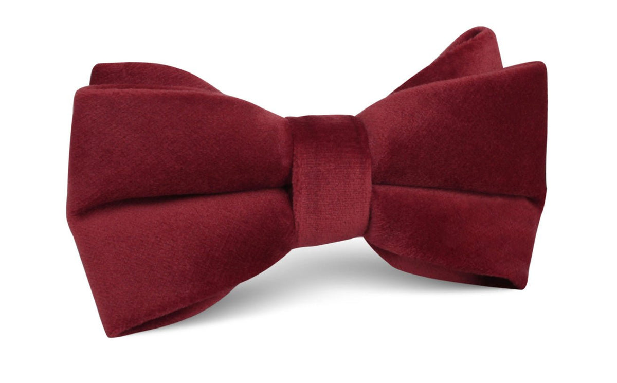 Maroon Velvet Bow Tie