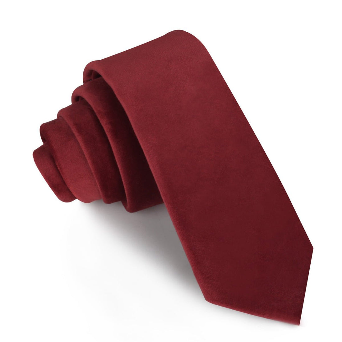 Maroon Velvet Skinny Tie