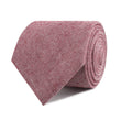 Maroon & White Twill Stripe Linen Necktie Front Roll