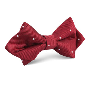 Maroon with White Polka Dots Diamond Bow Tie