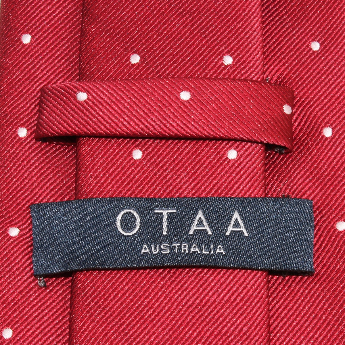 Maroon with White Polka Dots Necktie OTAA Australia