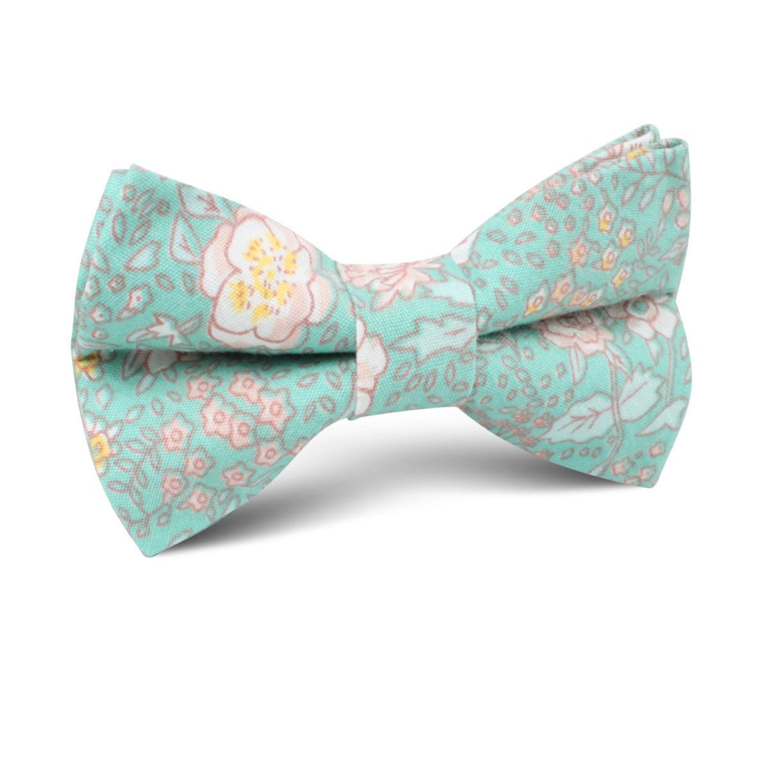 Maui Mint Green Floral Kids Bow Tie